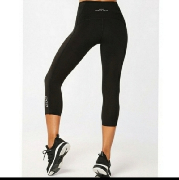 Lorna Jane Black Mesh Crop Active Running Workout Leggings - Picture 1 of 6